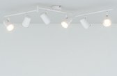 HOFTRONIC – Riga witte LED plafondlamp 6 spots – kantelbaar en draaibaar – opbouwspots wit – GU10 - 4000K warm wit - Plafondspots - IP20 - woonkamer en gang