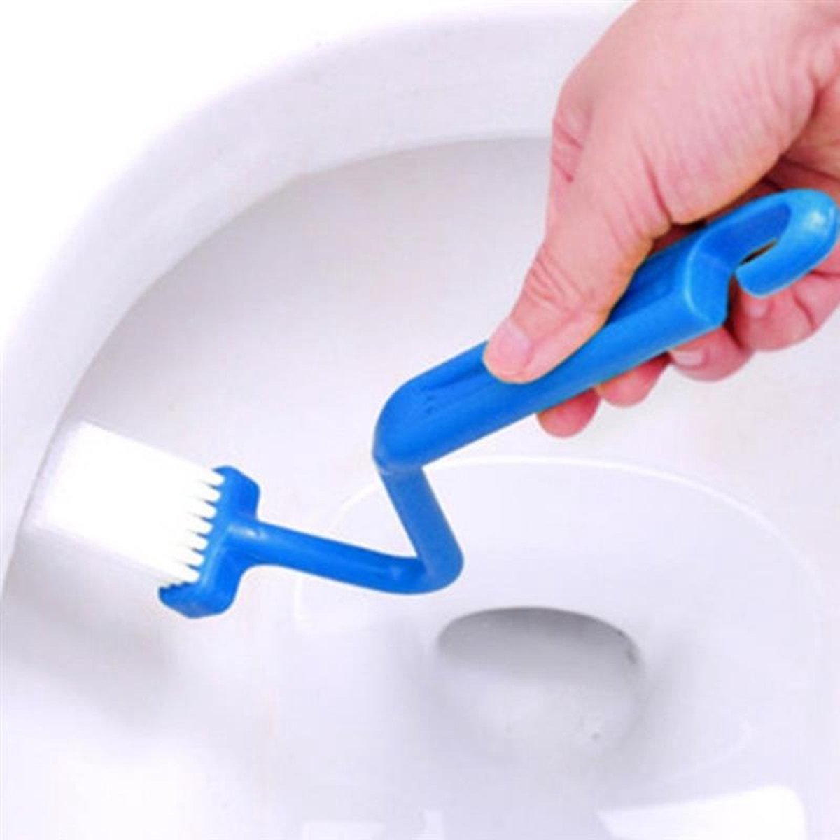 Narimano® 2 Stuks -Draagbare Gebogen Badkamer - Schoonmaken Borstel Accessoires Badkamer Borstel Hoek - Handvat Gebogen Borstel Wc Borstel