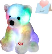 Glow Guards 25Cm Ijsbeer Led Light Pluche Speelgoed Gloeiende Pop Witte Knuffels Kussens Voor Meisje Verjaardagscadeaus Kids