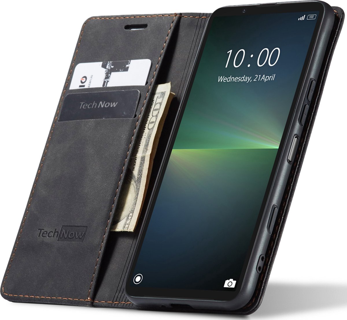 Hoesje geschikt voor Sony Xperia 5 V - Book Case Leer Slimline Zwart