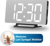 Mansoo Wekker - Digitale Wekker - Wekker - Digitale Klok - Wekkers Digitaal - Digitale Wekker Slaapkamer - Duurzaam - LED - Zwart