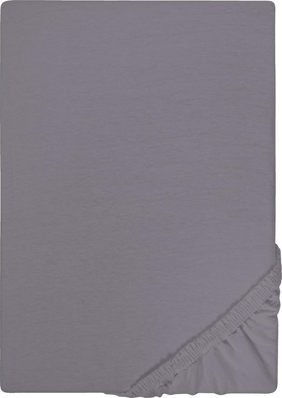 Hoeslaken Jersey (matrashoogte max. 22 cm) 1x 140x200 cm > 160x200 cm, Zilver grijs