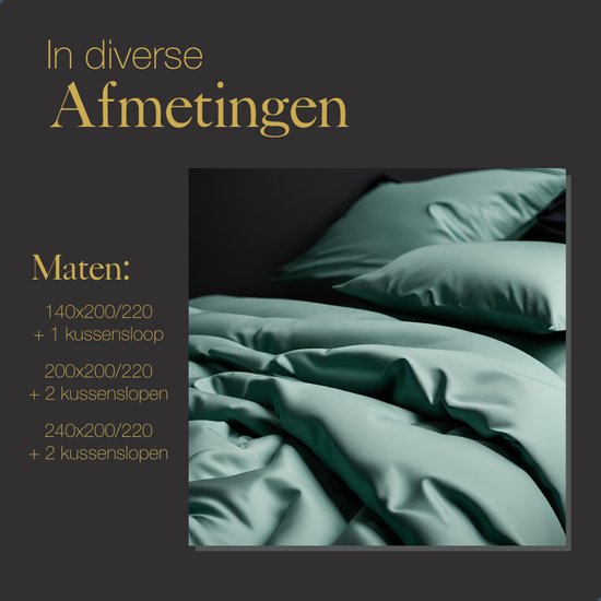 Ten Cate Premium Dekbedovertrek - Dekbedovertrek 240 x 220 katoen - Dekbedovertrekken - Dekbedovertrek 240 x 220 - Satijn - Mineral Mint van Ten Cate — afbeelding 4