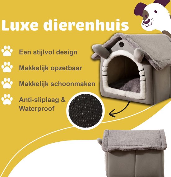 PawHut cat house, TV design cat house with toy ball, cat basket with cushion, cat basket, oak beige white, 50 x 28 x 43 cm