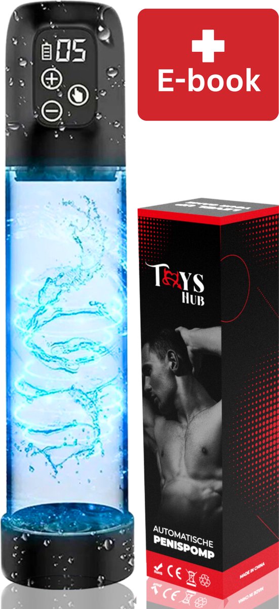Goedkoopste Toys Hub® Automatische Penispomp MAX - Met 3 Penisringen & Ebook - Elektrisch - USB Oplaadbaar - LED Scherm - Sex Toys voor Mannen - Penis Vergroter – 20 CM