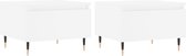 vidaXL - Tables basses - 2 - pcs - 50x46x35 - cm - décorées - bois - blanc