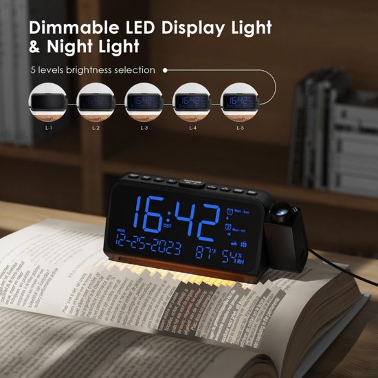 ROCAM Digitale Wandklok, 11,5 Groot Display Kalender