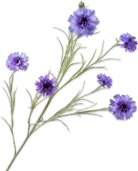 Silk-ka Kunstbloem-Zijden Bloem Korenbloem Tak Lavendel 92 cm