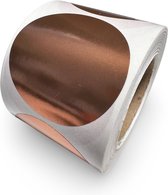 Koperen Sluitsticker - Metallic Copper - 250 Stuks - XL - rond 50mm - sluitzegel - sluitetiket - preegsticker - chique inpakken - cadeau - gift - trouwkaart - geboortekaart - kerst