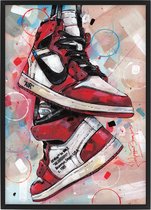 Sneaker print Off White Chicago 30,6x43 cm (A3) *ingelijst & gesigneerd