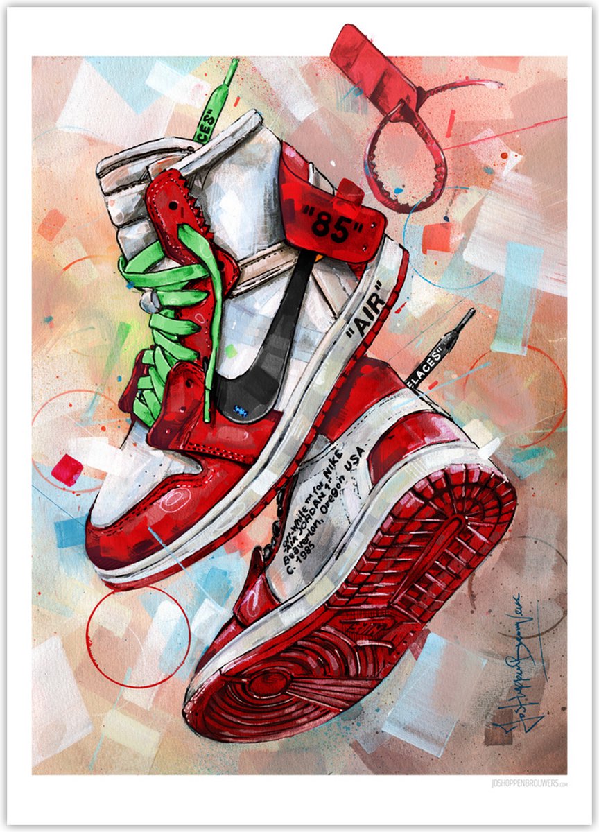 Sneaker poster Off White Chicago - green laces 50x70 cm