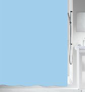 MSV Douchegordijn met ringen - lichtblauw - gerecycled polyester - 180 x 200 cm - wasbaar - Voor bad en douche