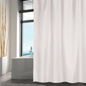 MSV Douchegordijn met ringen - wit - gerecycled polyester - 180 x 200 cm - wasbaar - Voor bad en douche