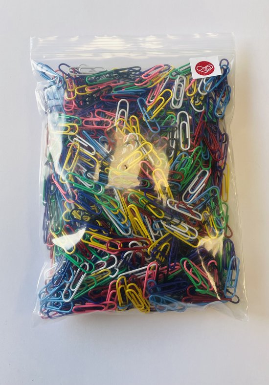 LPC | paperclips gekleurd | 1000 stuks | 30 mm | assorti | geplastificeerd - LPC