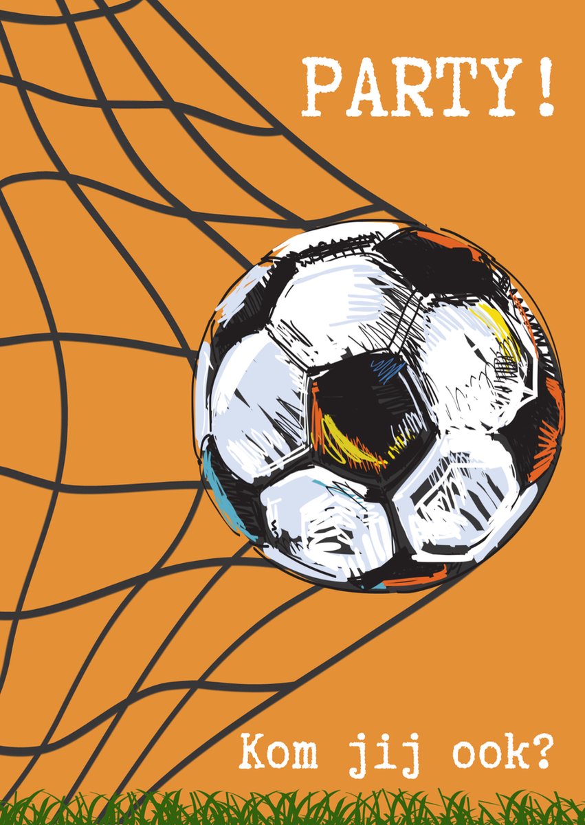 Lise Schrijft | Uitnodiging Kinderfeestje | Duurzaam | Meisje | Jongen | 15 kaarten | Voetbal | met leuke SLUITSTICKERS | inclusief duurzame witte ENVELOP | FSC Mix credit, EU Ecolabel, ECF gecertificeerd