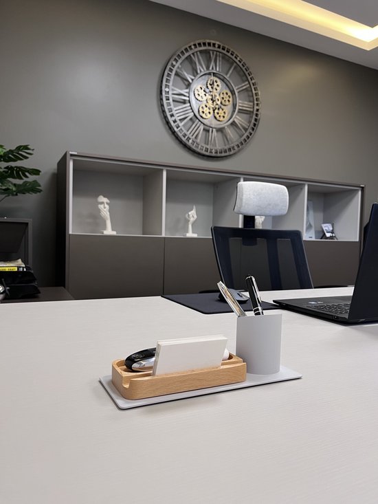 Organiseur de Bureau Furni24 Porte-stylos, Porte-téléphone (10 x 10 x 25 cm, Grijs