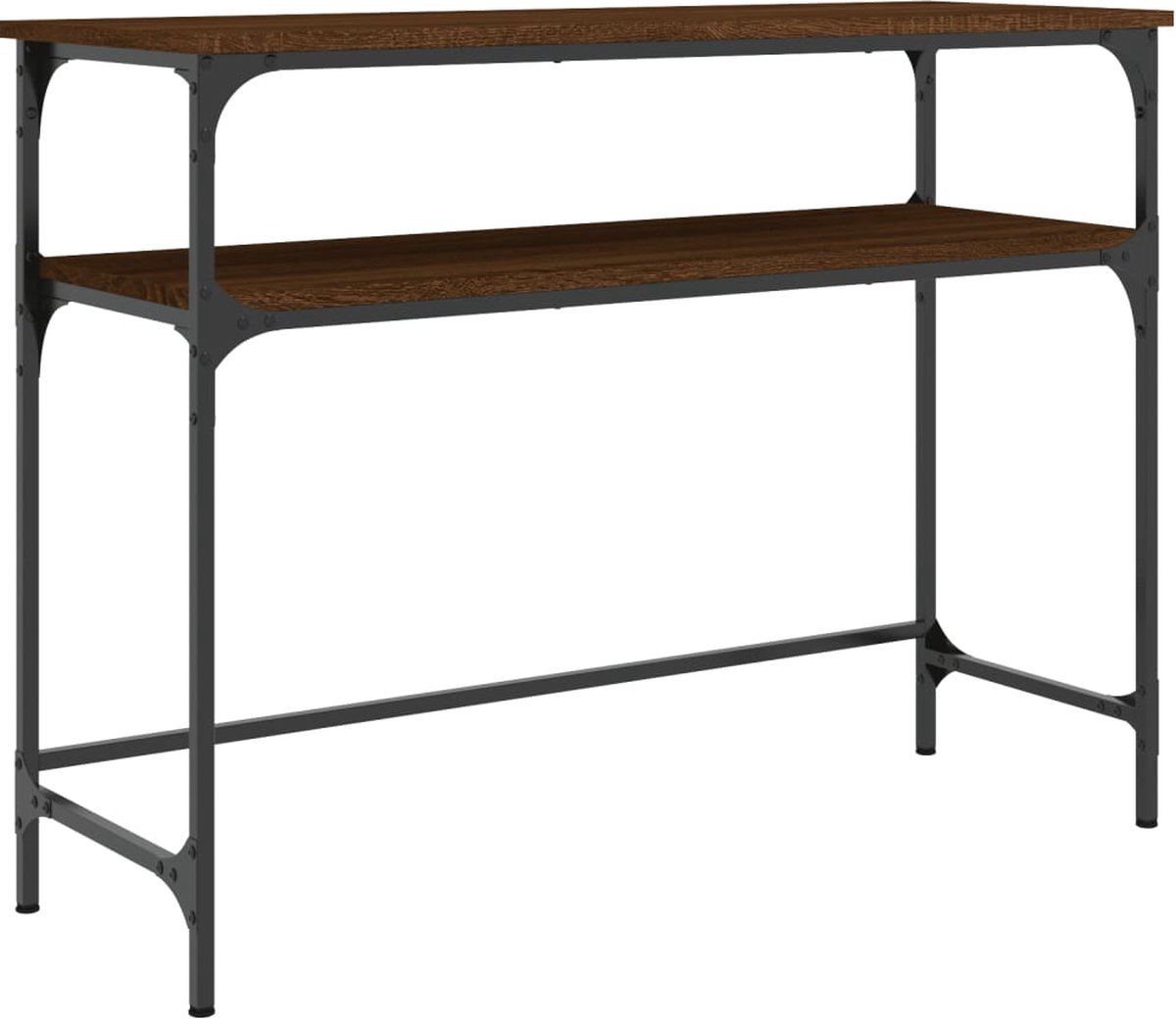 vidaXL Wandtafel - 100x35,5x75 - cm - bewerkt - hout - bruin - eikenkleur bruineiken