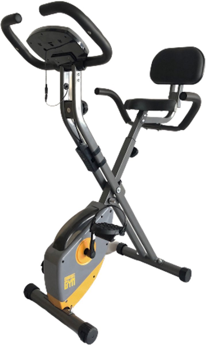 Afbeelding 2 van Orange Gym, X-bike opvouwbare hometrainer – incl. rugsteun, 8 weerstandsniveaus, LCD monitor, fiets