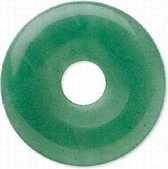 Natuurstenen kralen, Groen Aventurine donut van 40mm met een gat van 8mm. Per stuk