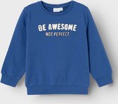 Name it Sweater Be Awesome - Cobalt - NMMTABIB - Maat 104