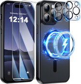 Iphone Hoes - Geschikt voor Iphone 14 Pro Max - 5-in-2 Beschermhoes - Schockproof - Ultra-Duidelijke Screenprotectors - Camera Bescherming - Zwart