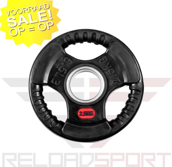ReloadSport - Tri-grip Halterschijf - 2x 2,5KG - 50mm - Olympische - Halterschijven 2.5 kg