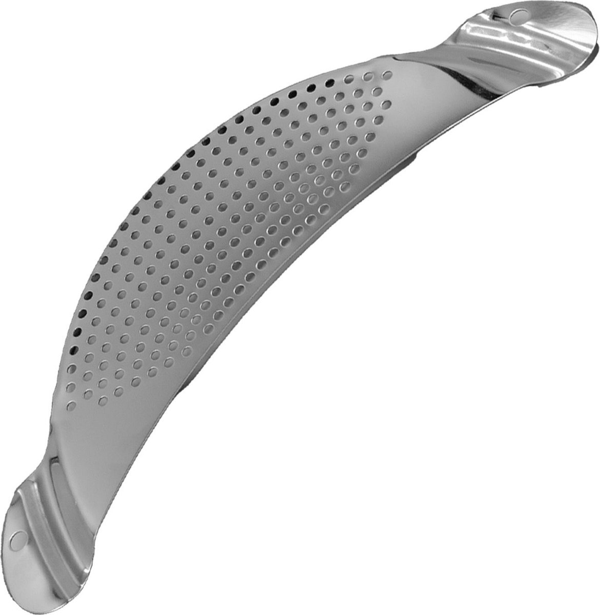 Intirilife Halvemaanvormige Zeef - RVS Platte pastazeef, handig afgietgereedschap voor potten en kommen tot 26 cm in diameter