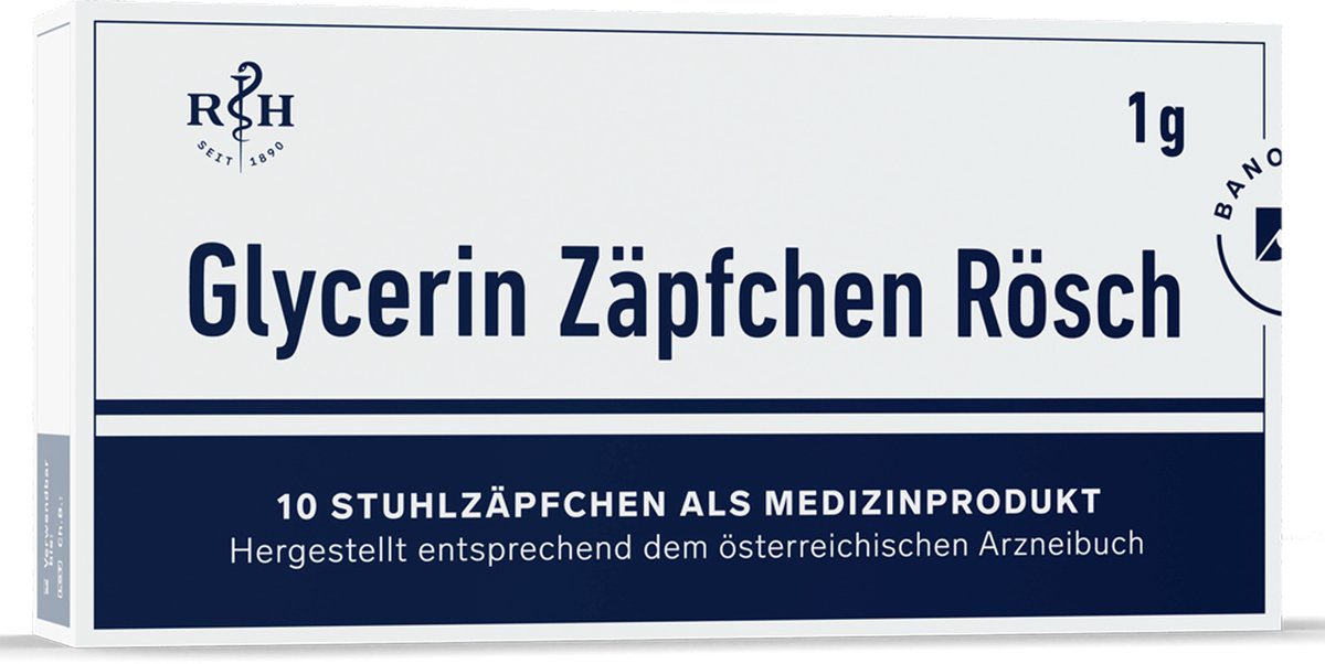 Goedkoopste Rösch & Handel Glycerine Zetpillen 1 gr. - 10 stuks verpakking