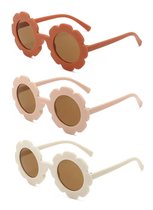 3 Stuks - Meisjes Bloemvorm Zonnebrillen - 3-7 jaar - UV bescherming