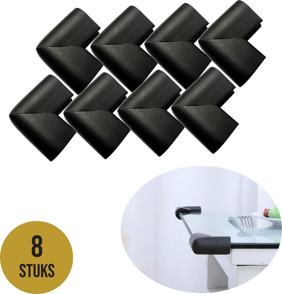 Protection d'angle Ro3Go 8 pièces - Protège-coins- Bébés et enfants en bas âge- Protection d'angle de table - Sécurité- Zwart- Autocollant 3M