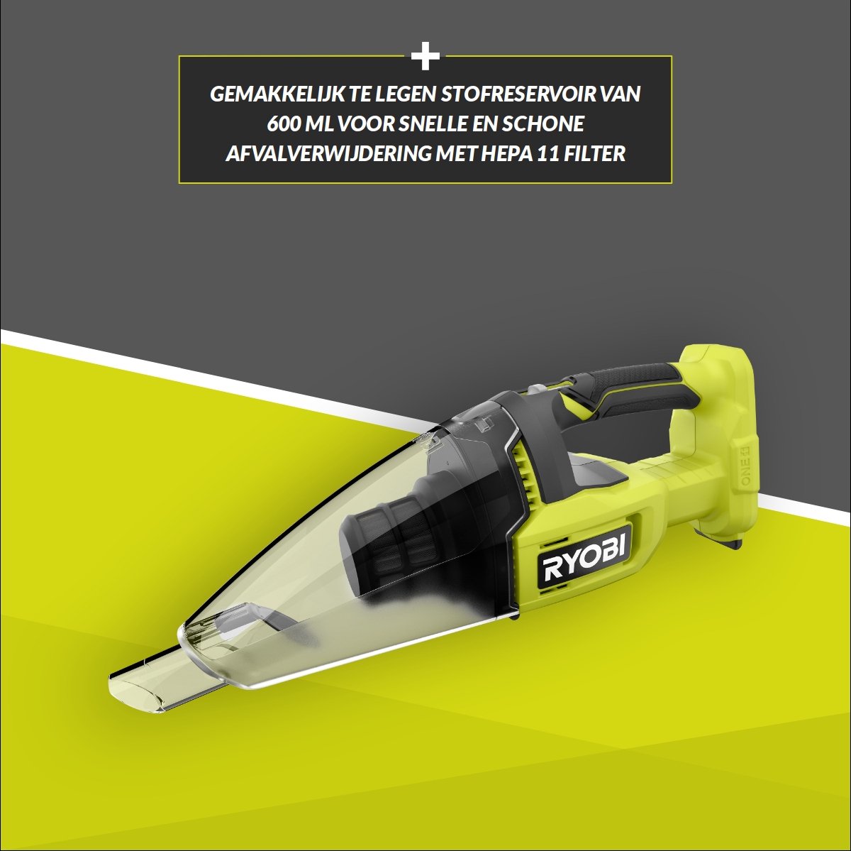 Ryobi RHV18-0 One+ Accu Handstofzuiger 0,6L - afbeelding 2