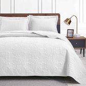 Dekbed van 220 x 240 cm, wit, ultrazacht bed, quilt, lichte microvezel dekbed, 220 x 240 cm, moderne dekbed met muntpatroon voor alle seizoenen (zonder kussensloop)