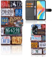 Wallet Book Case Geschikt voor OPPO A58 4G GSM Hoesje Kentekenplaten