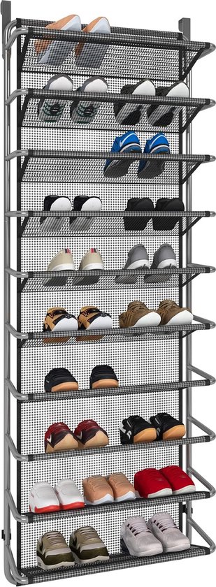 Handige Schoenenrek boven de deur met 10 niveaus, Luxe hangend