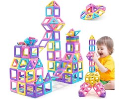 Magnetische bouwstenen Pastel blokken tegels - 40 delige bouw set bouwblokken montesori speelgoed - constructie educatieve bouwset - montessori bouwen magneet bouw blokken magical magnets - magnetisch constructie montessorri - magical magneten