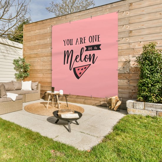 Affiche de Jardin Citations - You are one in a melon - Proverbes - 200x200 cm - Toile jardin - Affiche extérieure