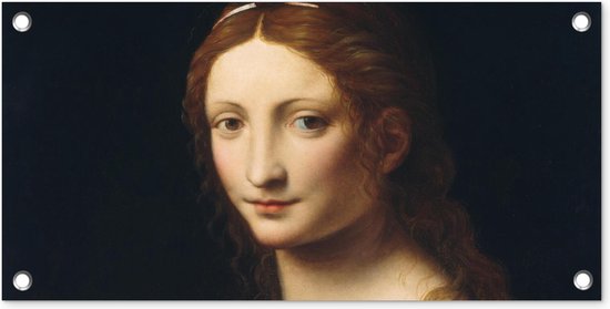 Tuinposter Maria Magdalena - Leonardo da Vinci - 60x30 cm - Tuindoek - Buitenposter