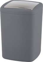 Zwenkdekselemmer Barcelona L, 8,5 liter inhoud, grote emmer met deksel voor de keuken, badkamer en het hele huishouden, van speciaal kunststof, BPA-vrij, 20,5 x 28,5 x 20,5 cm, antraciet