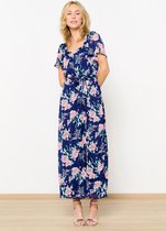 LolaLiza Maxi-jurk met lurex bloemen - Dark Blue - Maat 40