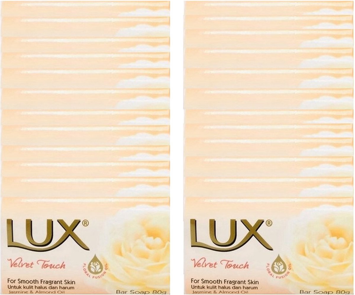 Lux Zeep - Velvet Touch (wit) - 80gr - Voordeel Set 6 Stuks - Voordeelverpakking 24 stuks
