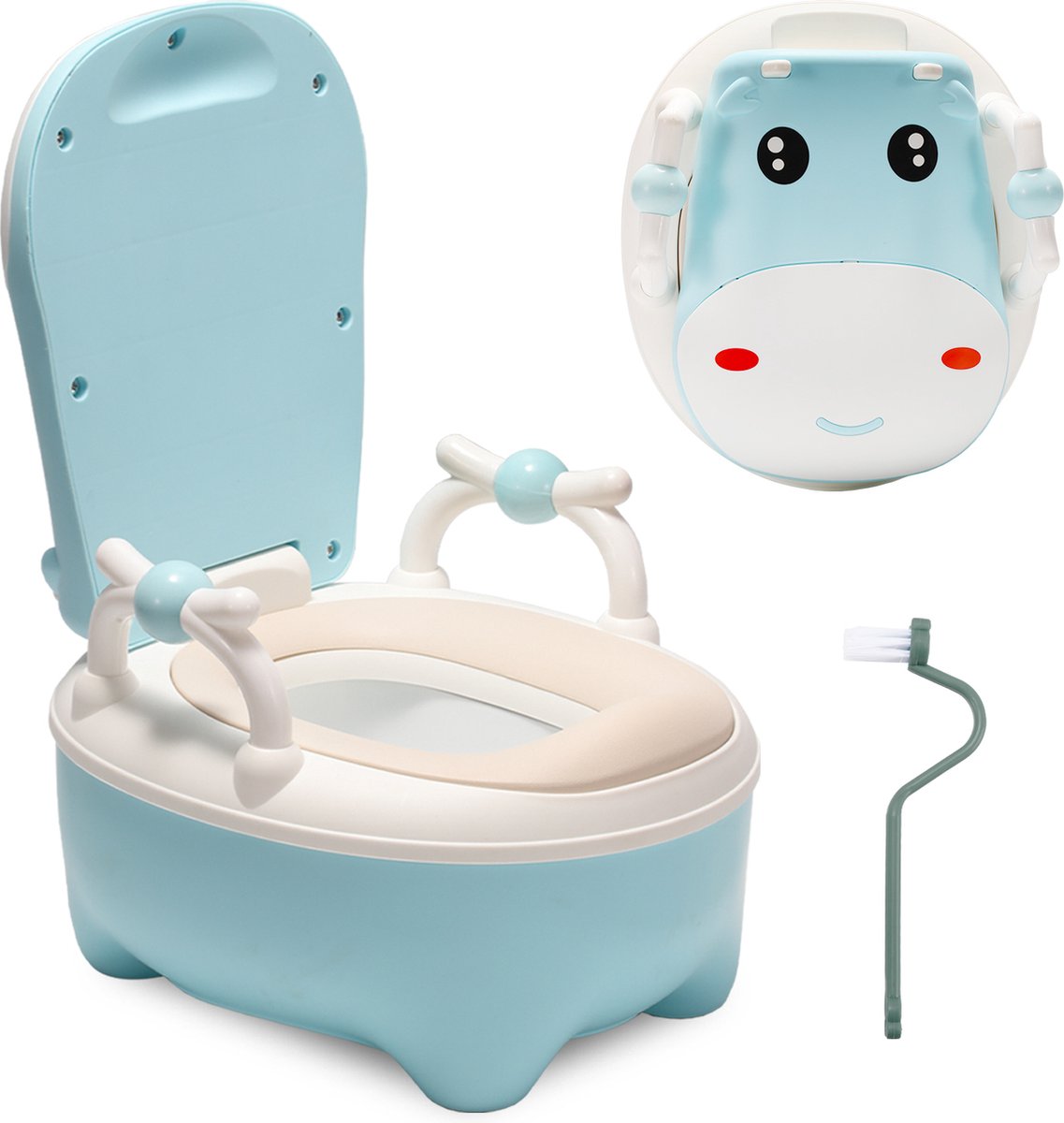 Goedkoopste Plaspotje - Potje peuter - WC potje - Toilettrainer - Kindertoilet -Kindertoilet - Kinder Toilet Plaspotje - Peuter Toilettrainer Plaspot - Potje met deksel - WC potje peuter - WC Verkleiner - voor Kind, Peuter & Baby - Toilet Potje peuter - blauw