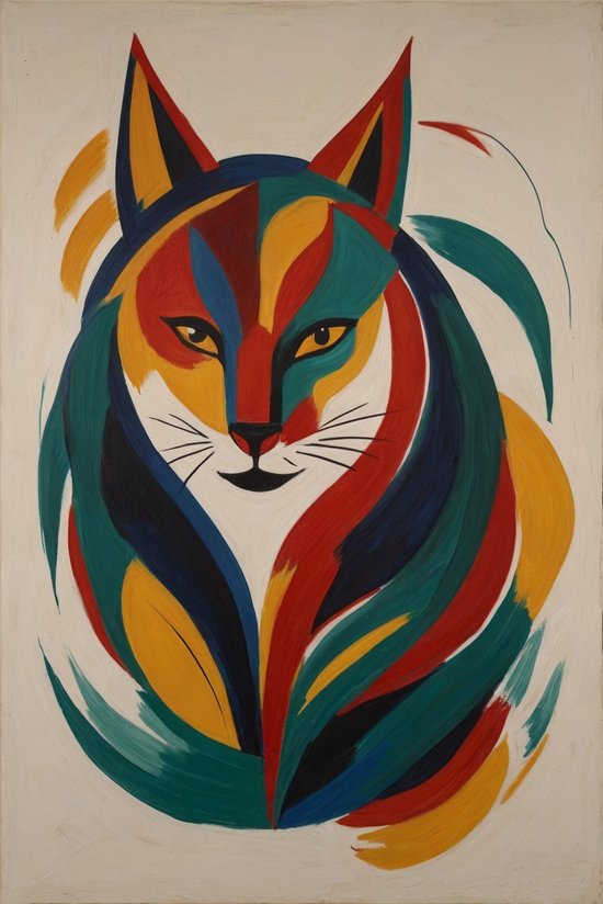 Tableau animalier abstrait - Peinture sur verre coloré - Tableau animalier - Décoration murale classique - Tableaux plexiglas - Décoration murale chambre - 80 x 120 cm 5mm