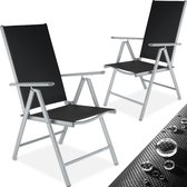 TecTake - 2x chaise de jardin / chaise de jardin en aluminium argent - noir 401631