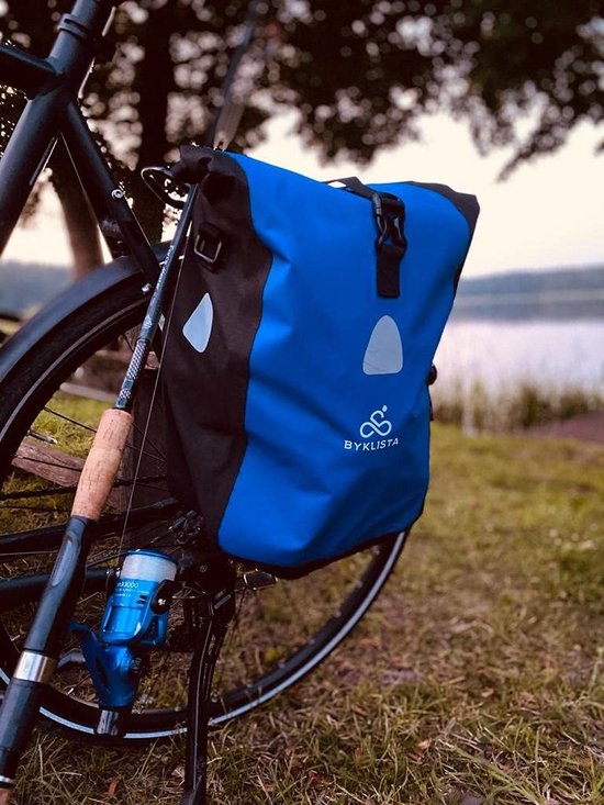 Waterdichte fietstas voor op de bagagedrager - met waterdicht materiaal - zwart