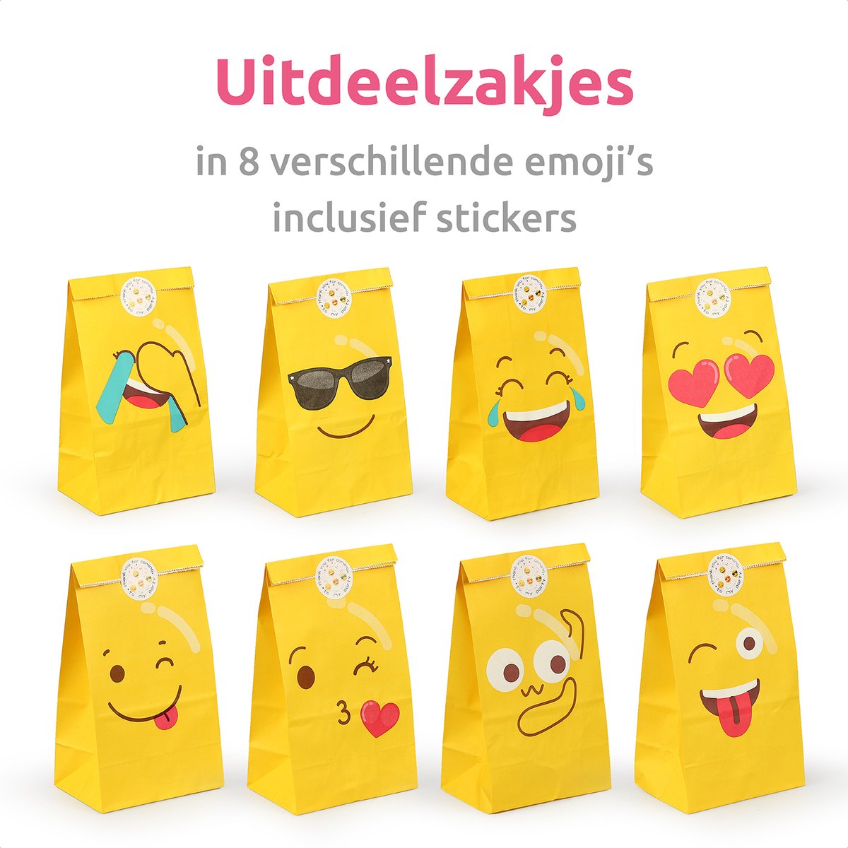 Isa's Friends® Uitdeelzakjes + Stickers - Smileys - 40 stuks - Stevig Papier - Traktatie zakjes — afbeelding 10