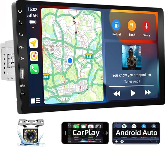 Universele 1 DIN Autoradio | 9 inch | Draadloos CarPlay & Android Auto
