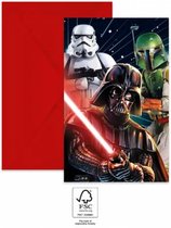 Uitnodigingen - Star Wars - 5 stuks per verpakking - Kinderfeestje - Met envelop
