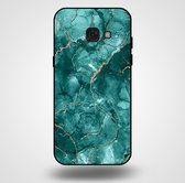 Smartphonica Telefoonhoesje voor Samsung Galaxy A5 2017 met marmer opdruk - TPU backcover case marble design - Goud Groen / Back Cover geschikt voor Samsung Galaxy A5 2017