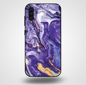 Smartphonica Telefoonhoesje voor Samsung Galaxy A30s met marmer opdruk - TPU backcover case marble design - Goud Paars / Back Cover geschikt voor Samsung Galaxy A30s