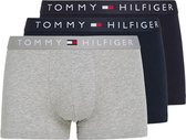 Tommy Hilfiger 3pack Trunk Heren Ondergoed - Grijs/Blauw/Blauw - Maat L